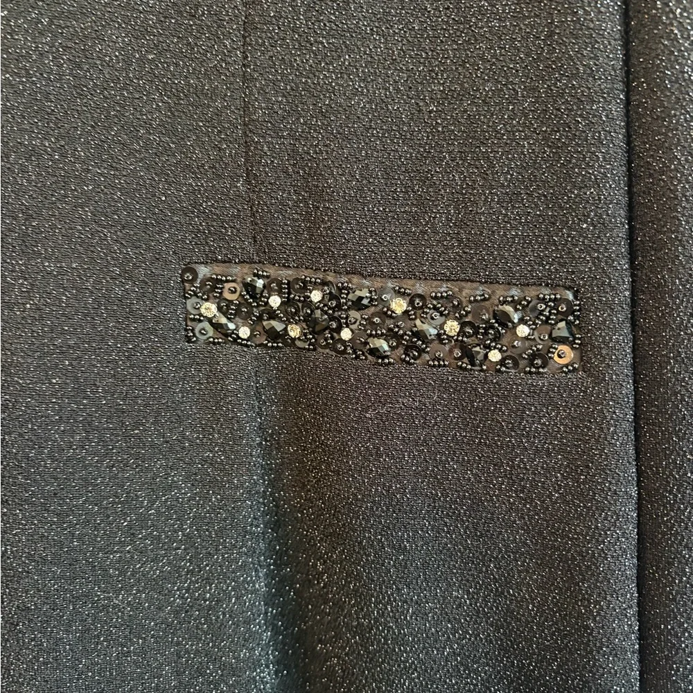 Pierre Cardin Black Long Sleeve Dress with Beaded Accents - Picture 6 of 6